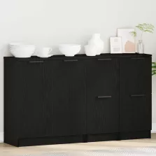 vidaXL Széf 3 pcs Fekete tölgy Faanyag