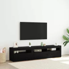   vidaXL TV szekrény 2 pcs Fekete tölgy 180 x 35 x 40 cm Faanyag