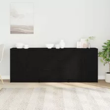   vidaXL Oldalasztal fiókkal Fekete tölgy 180 x 30 x 70 cm Faanyag