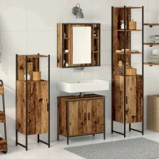   vidaXL Fürdőszoba bútor szett 4 pcs Barna 33 x 33 x 185.5 cm Faanyag