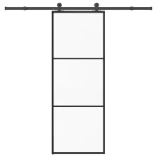   vidaXL ESG üveg és alumínium tolóajtó fémszerelvény-szettel 76x205 cm