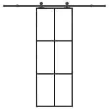   vidaXL ESG üveg és alumínium tolóajtó fémszerelvény-szettel 76x205 cm