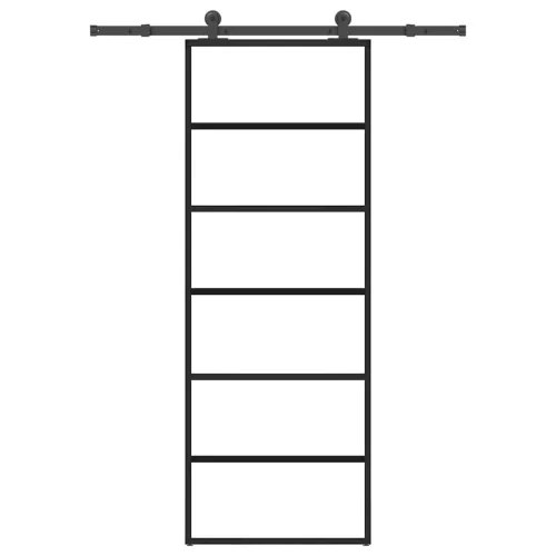 vidaXL ESG üveg és alumínium tolóajtó fémszerelvény-szettel 76x205 cm