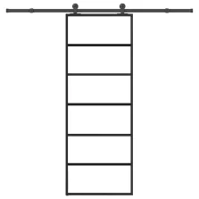   vidaXL ESG üveg és alumínium tolóajtó fémszerelvény-szettel 76x205 cm