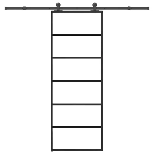 vidaXL ESG üveg és alumínium tolóajtó fémszerelvény-szettel 76x205 cm