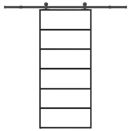 vidaXL ESG üveg és alumínium tolóajtó fémszerelvény-szettel 90x205 cm