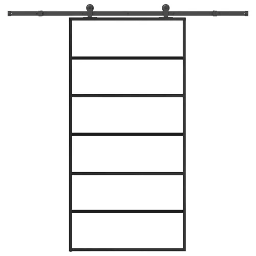 vidaXL tolóajtó vasalatokkal 102x205 cm ESG üveg&alumínium