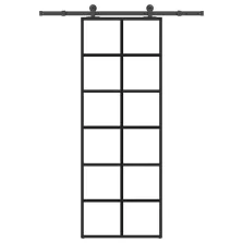   vidaXL ESG üveg és alumínium tolóajtó fémszerelvény-szettel 76x205 cm