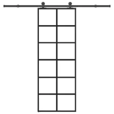   vidaXL ESG üveg és alumínium tolóajtó fémszerelvény-szettel 76x205 cm