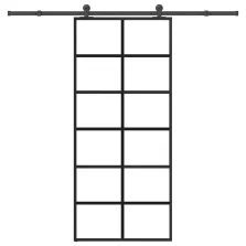   vidaXL ESG üveg és alumínium tolóajtó fémszerelvény-szettel 90x205 cm