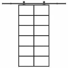   vidaXL tolóajtó vasalatokkal 102x205 cm ESG üveg&alumínium