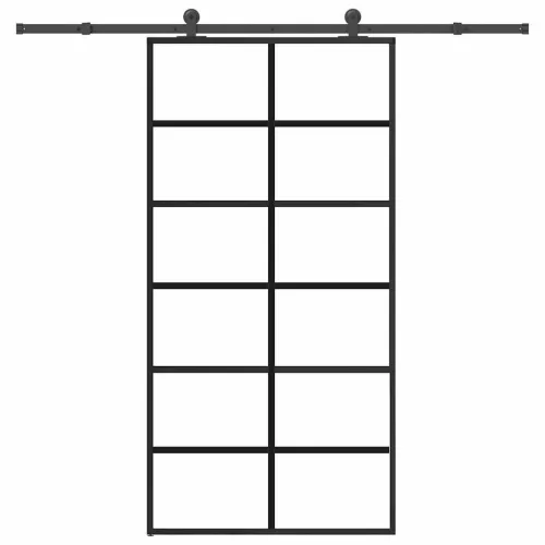 vidaXL tolóajtó vasalatokkal 102x205 cm ESG üveg&alumínium