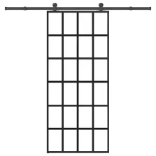   vidaXL ESG üveg és alumínium tolóajtó fémszerelvény-szettel 90x205 cm