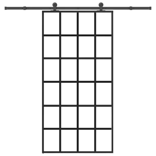 vidaXL tolóajtó vasalatokkal 102x205 cm ESG üveg&alumínium