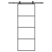   vidaXL ESG üveg és alumínium tolóajtó fémszerelvény-szettel 76x205 cm
