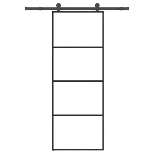 vidaXL ESG üveg és alumínium tolóajtó fémszerelvény-szettel 76x205 cm