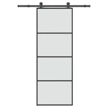   vidaXL ESG üveg és alumínium tolóajtó fémszerelvény-szettel 76x205 cm