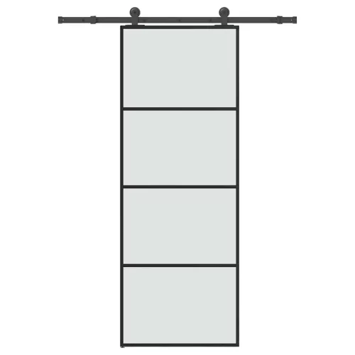 vidaXL ESG üveg és alumínium tolóajtó fémszerelvény-szettel 76x205 cm