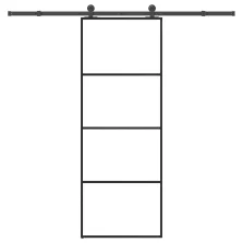   vidaXL ESG üveg és alumínium tolóajtó fémszerelvény-szettel 76x205 cm