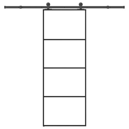 vidaXL ESG üveg és alumínium tolóajtó fémszerelvény-szettel 76x205 cm