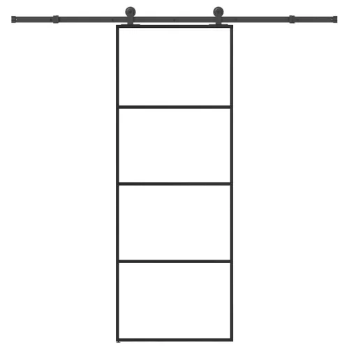 vidaXL ESG üveg és alumínium tolóajtó fémszerelvény-szettel 76x205 cm