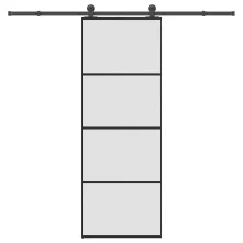   vidaXL ESG üveg és alumínium tolóajtó fémszerelvény-szettel 76x205 cm