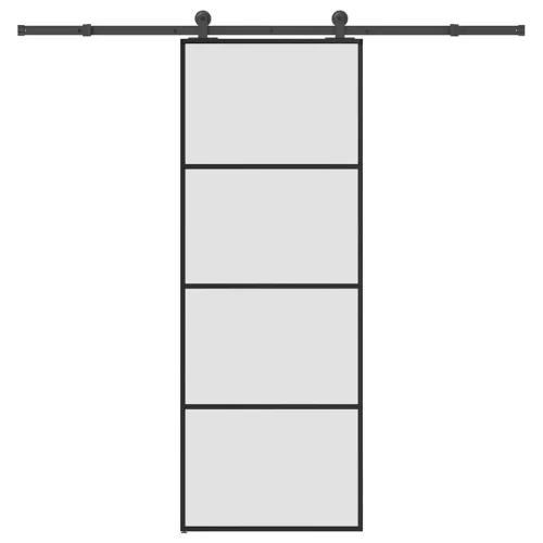 vidaXL ESG üveg és alumínium tolóajtó fémszerelvény-szettel 76x205 cm