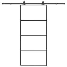  vidaXL ESG üveg és alumínium tolóajtó fémszerelvény-szettel 90x205 cm