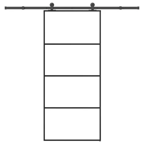 vidaXL ESG üveg és alumínium tolóajtó fémszerelvény-szettel 90x205 cm
