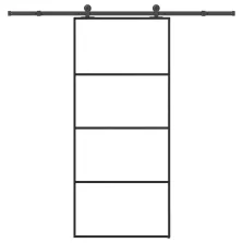   vidaXL ESG üveg és alumínium tolóajtó fémszerelvény-szettel 90x205 cm