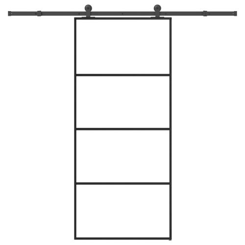 vidaXL ESG üveg és alumínium tolóajtó fémszerelvény-szettel 90x205 cm