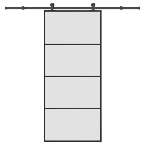 vidaXL ESG üveg és alumínium tolóajtó fémszerelvény-szettel 90x205 cm