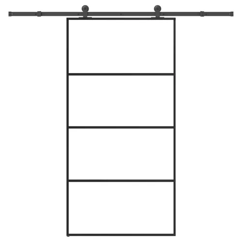 vidaXL ESG üveg-alumínium tolóajtó fémszerelvény-szettel 102,5x205 cm