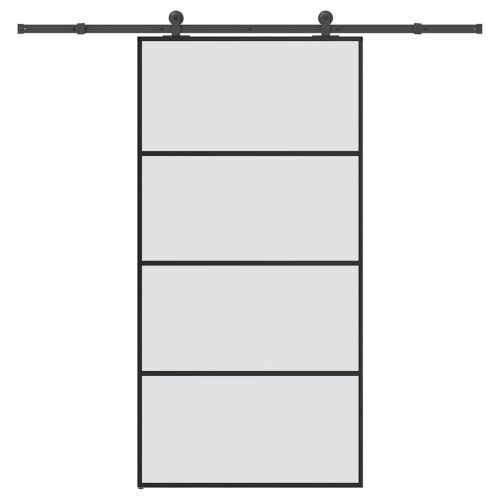 vidaXL ESG üveg-alumínium tolóajtó fémszerelvény-szettel 102,5x205 cm