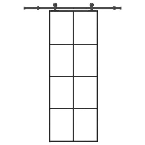 vidaXL ESG üveg és alumínium tolóajtó fémszerelvény-szettel 76x205 cm