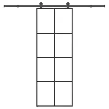   vidaXL ESG üveg és alumínium tolóajtó fémszerelvény-szettel 76x205 cm