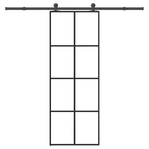 vidaXL ESG üveg és alumínium tolóajtó fémszerelvény-szettel 76x205 cm