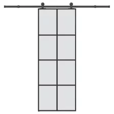   vidaXL ESG üveg és alumínium tolóajtó fémszerelvény-szettel 76x205 cm