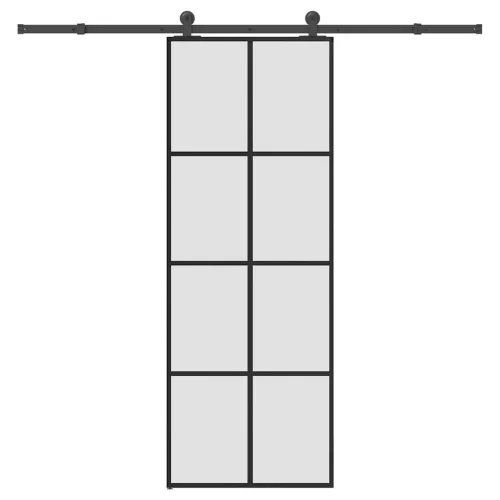 vidaXL ESG üveg és alumínium tolóajtó fémszerelvény-szettel 76x205 cm