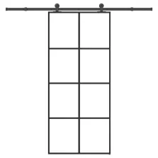   vidaXL ESG üveg és alumínium tolóajtó fémszerelvény-szettel 90x205 cm