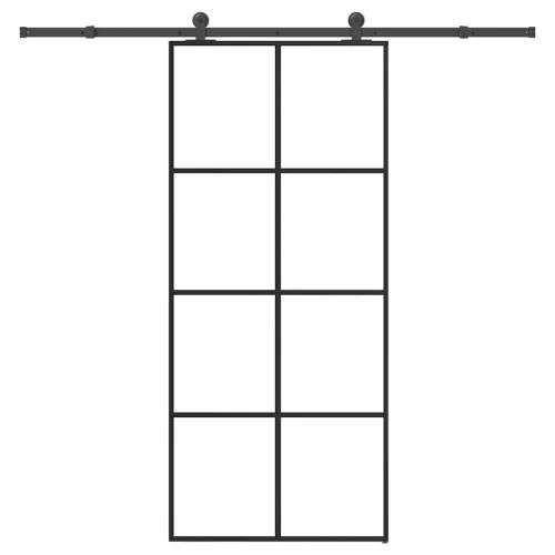 vidaXL ESG üveg és alumínium tolóajtó fémszerelvény-szettel 90x205 cm