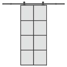   vidaXL ESG üveg és alumínium tolóajtó fémszerelvény-szettel 90x205 cm