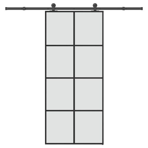 vidaXL ESG üveg és alumínium tolóajtó fémszerelvény-szettel 90x205 cm