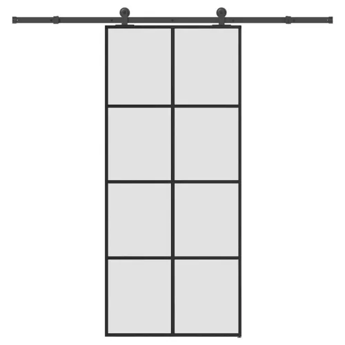 vidaXL ESG üveg és alumínium tolóajtó fémszerelvény-szettel 90x205 cm