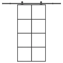   vidaXL ESG üveg-alumínium tolóajtó fémszerelvény-szettel 102,5x205 cm