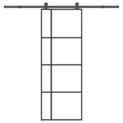 vidaXL ESG üveg és alumínium tolóajtó fémszerelvény-szettel 76x205 cm