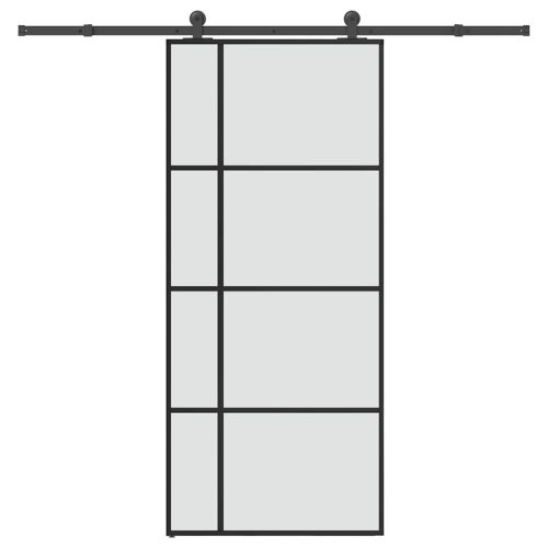 vidaXL ESG üveg és alumínium tolóajtó fémszerelvény-szettel 90x205 cm