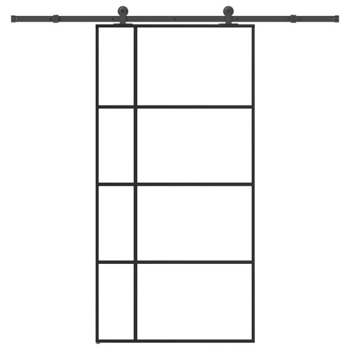 vidaXL ESG üveg-alumínium tolóajtó fémszerelvény-szettel 102,5x205 cm