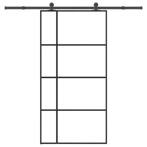 vidaXL ESG üveg-alumínium tolóajtó fémszerelvény-szettel 102,5x205 cm