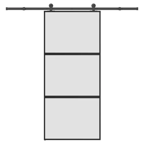 vidaXL tolóajtó vasalattal 90x205 cm edzett üveg&Alumínium